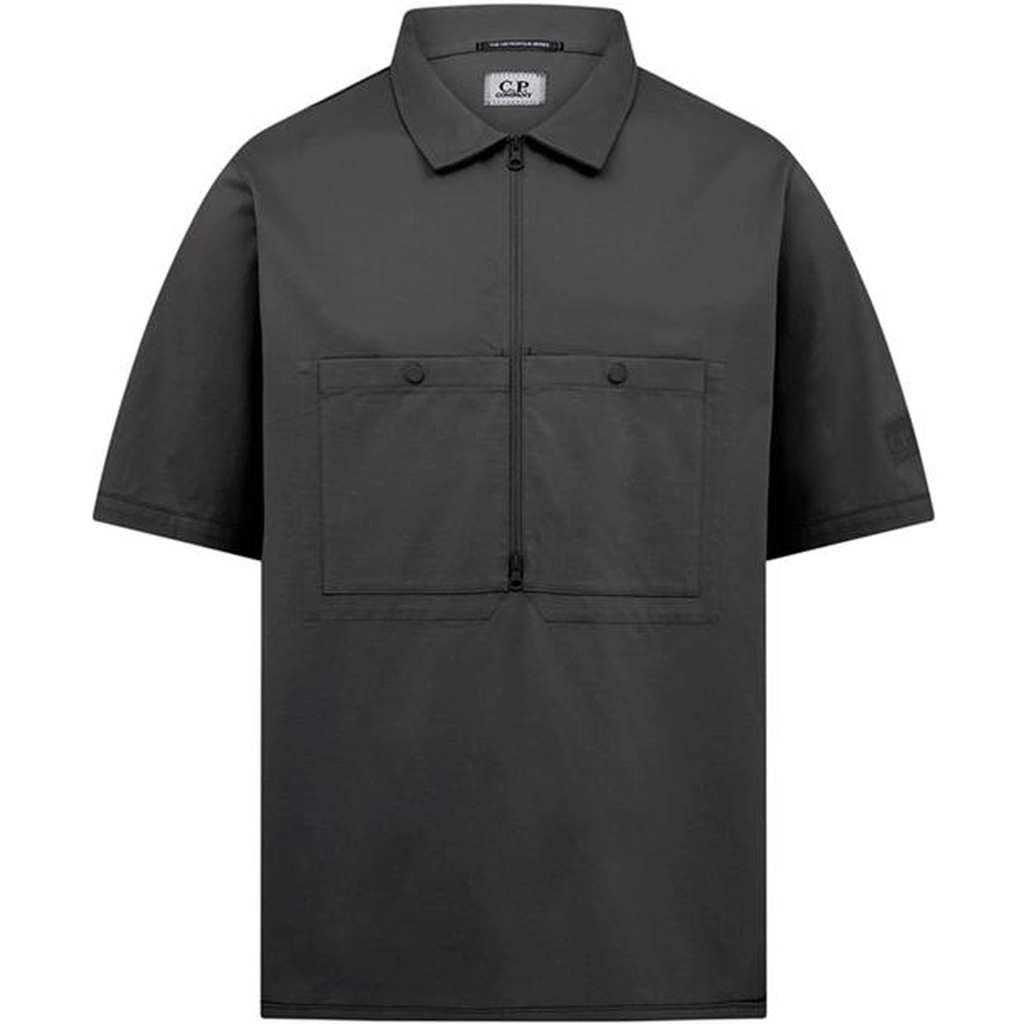 CP Company Half-Zip Polo Top - Black